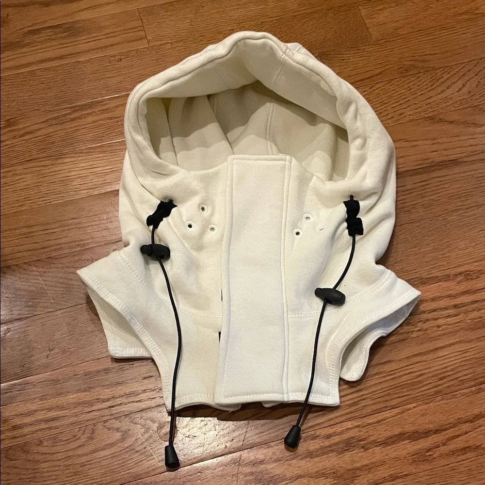 Men's Zip Up and Velcro Hoodie Face Mask with Adjustable Drawstrings